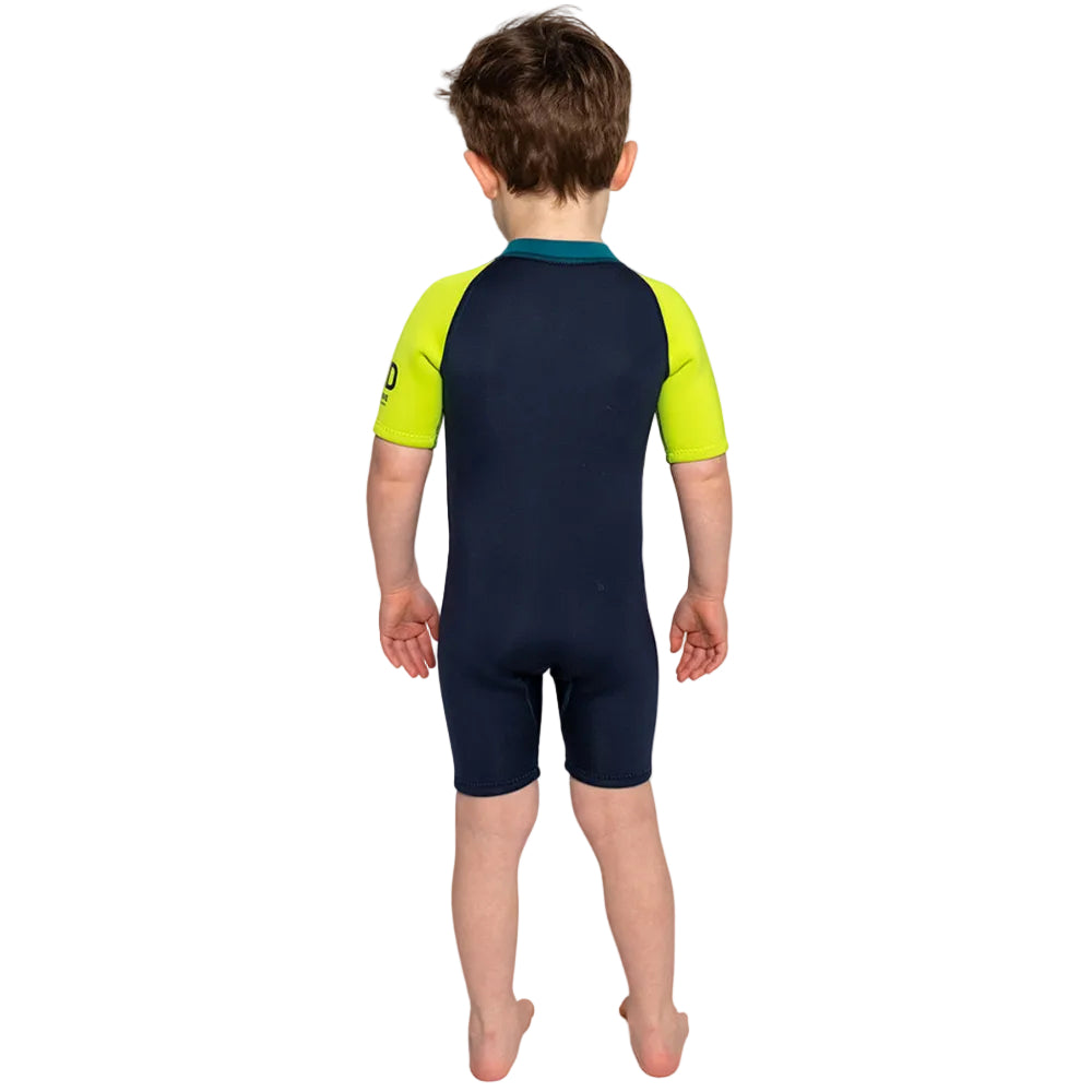 C-Skins NuWave C-KID Baby Front Zip Shorti Wetsuit 2026 - Bluestone/Lime