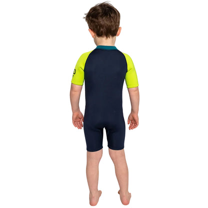 C-Skins NuWave C-KID Baby Front Zip Shorti Wetsuit 2026 - Bluestone/Lime