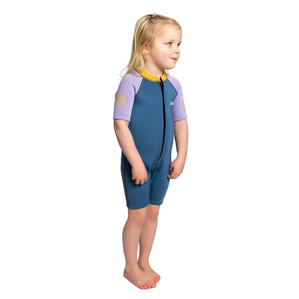 C-Skins NuWave C-KID Baby Front Zip Shorti Wetsuit 2026 - Steel Blue/Lilac