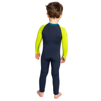 C-Skins NuWave C-KID Baby Front Zip Steamer Wetsuit 2026 - Bluestone/Lime