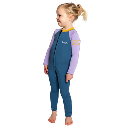 C-Skins NuWave C-KID Baby Front Zip Steamer Wetsuit 2026 - Steel Blue/ Lilac