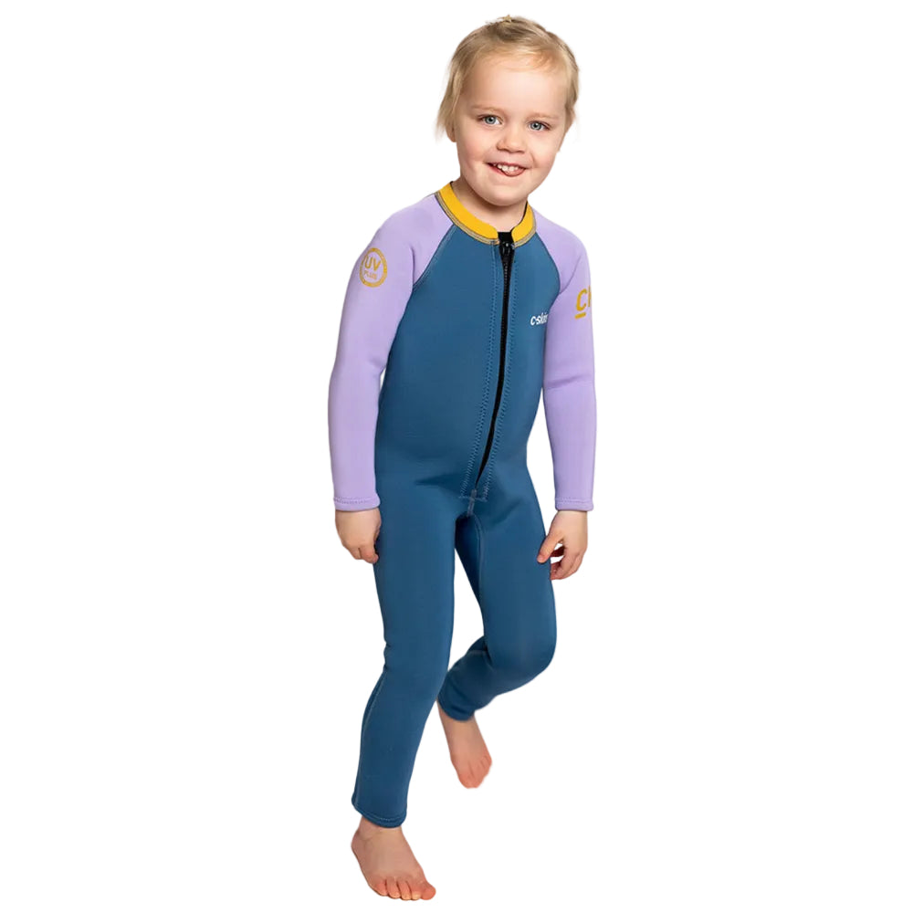 C-Skins NuWave C-KID Baby Front Zip Steamer Wetsuit 2026 - Steel Blue/ Lilac