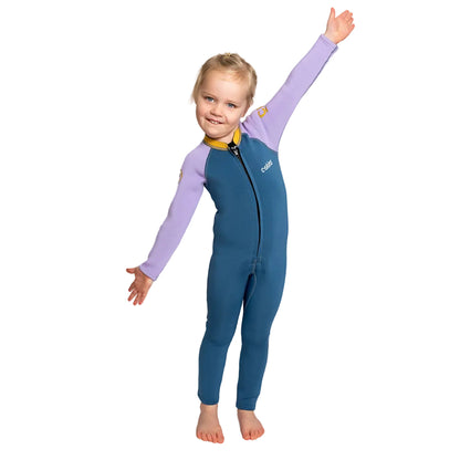 C-Skins NuWave C-KID Baby Front Zip Steamer Wetsuit 2026 - Steel Blue/ Lilac