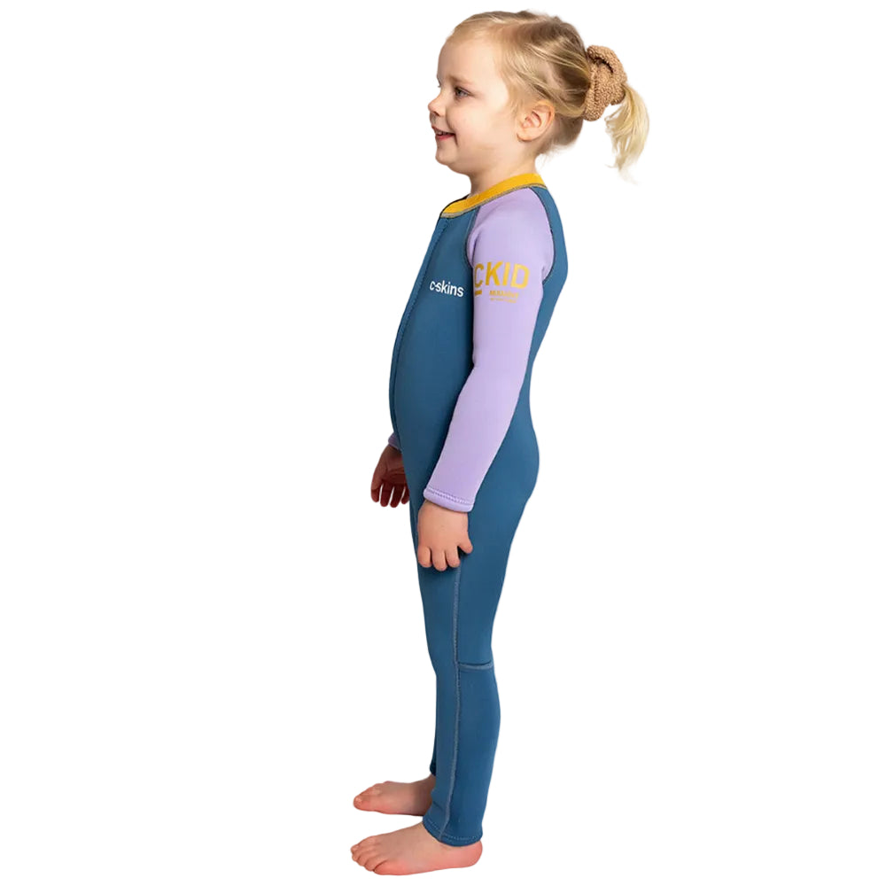 C-Skins NuWave C-KID Baby Front Zip Steamer Wetsuit 2026 - Steel Blue/ Lilac