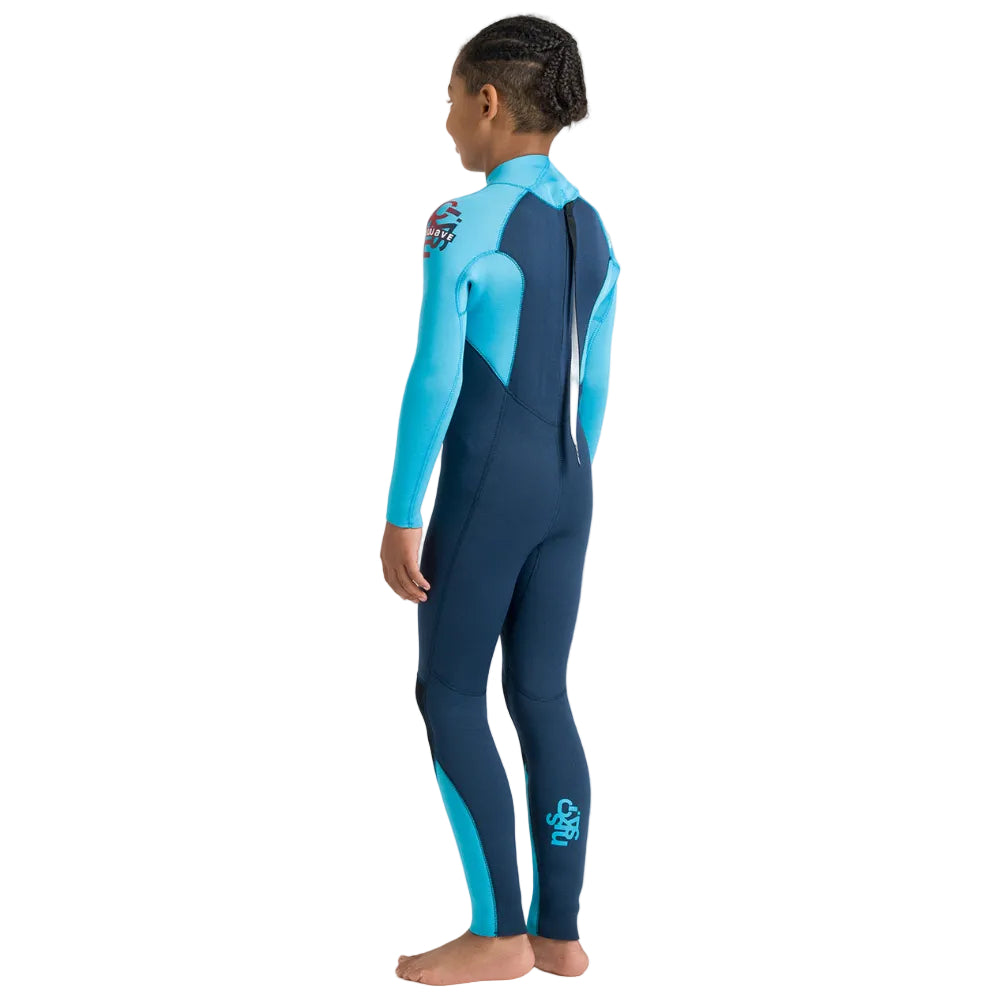 Combinaison C-Skins NuWave Legend 3/2 mm Junior GBS à zip dorsal 2026 - Bluestone/Blue/Red