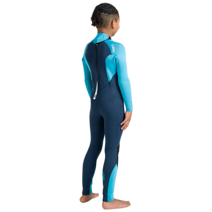Combinaison C-Skins NuWave Legend 3/2 mm Junior GBS à zip dorsal 2026 - Bluestone/Blue/Red