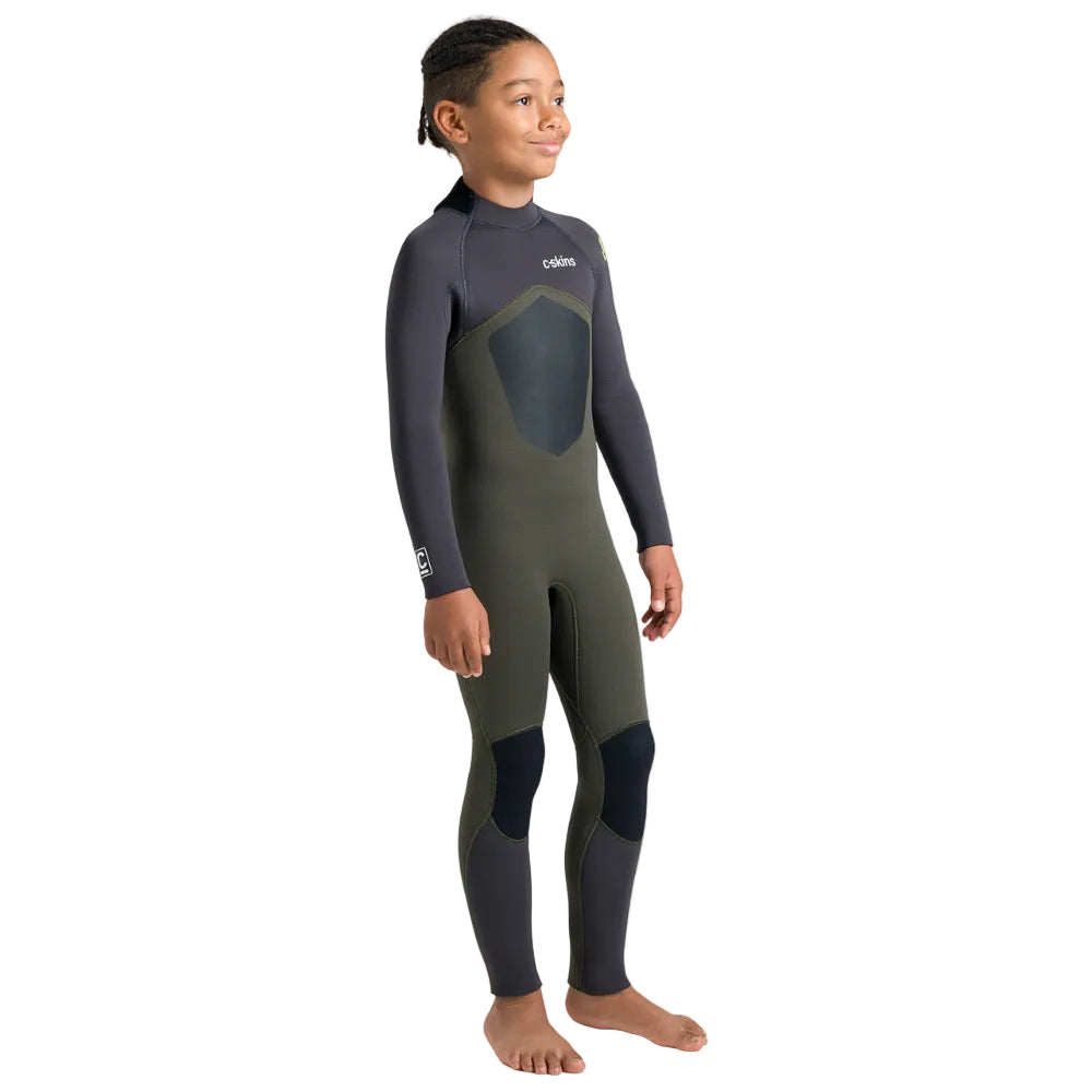 C-Skins NuWave Legend 5/4/3mm Junior GBS Back Zip Winter Wetsuit 2026 - Olive / Meteor