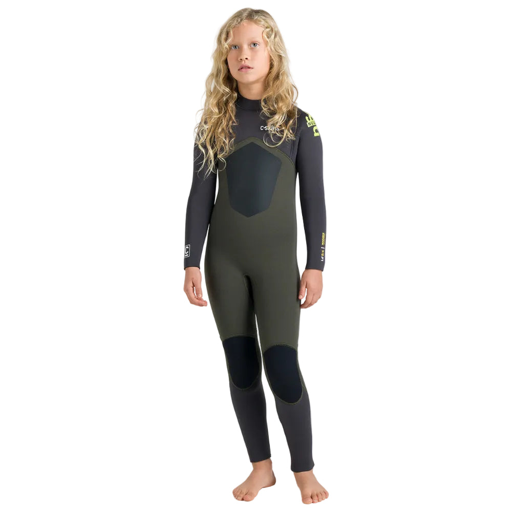 C-Skins NuWave Legend 5/4/3mm Junior GBS Back Zip Winter Wetsuit 2026 - Olive / Meteor
