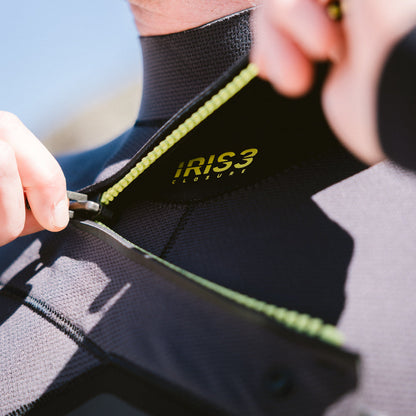 Combinaison intégrale homme C-Skins NuWave ReWired 5/4 mm GBS à zip poitrine 2026 - Black/Meteor/Lime