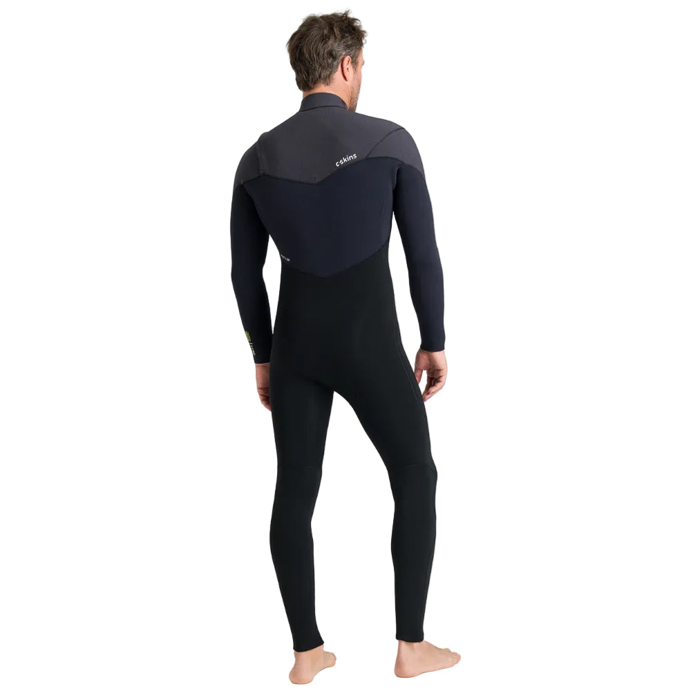 Combinaison intégrale homme C-Skins NuWave ReWired 5/4 mm GBS à zip poitrine 2026 - Black/Meteor/Lime