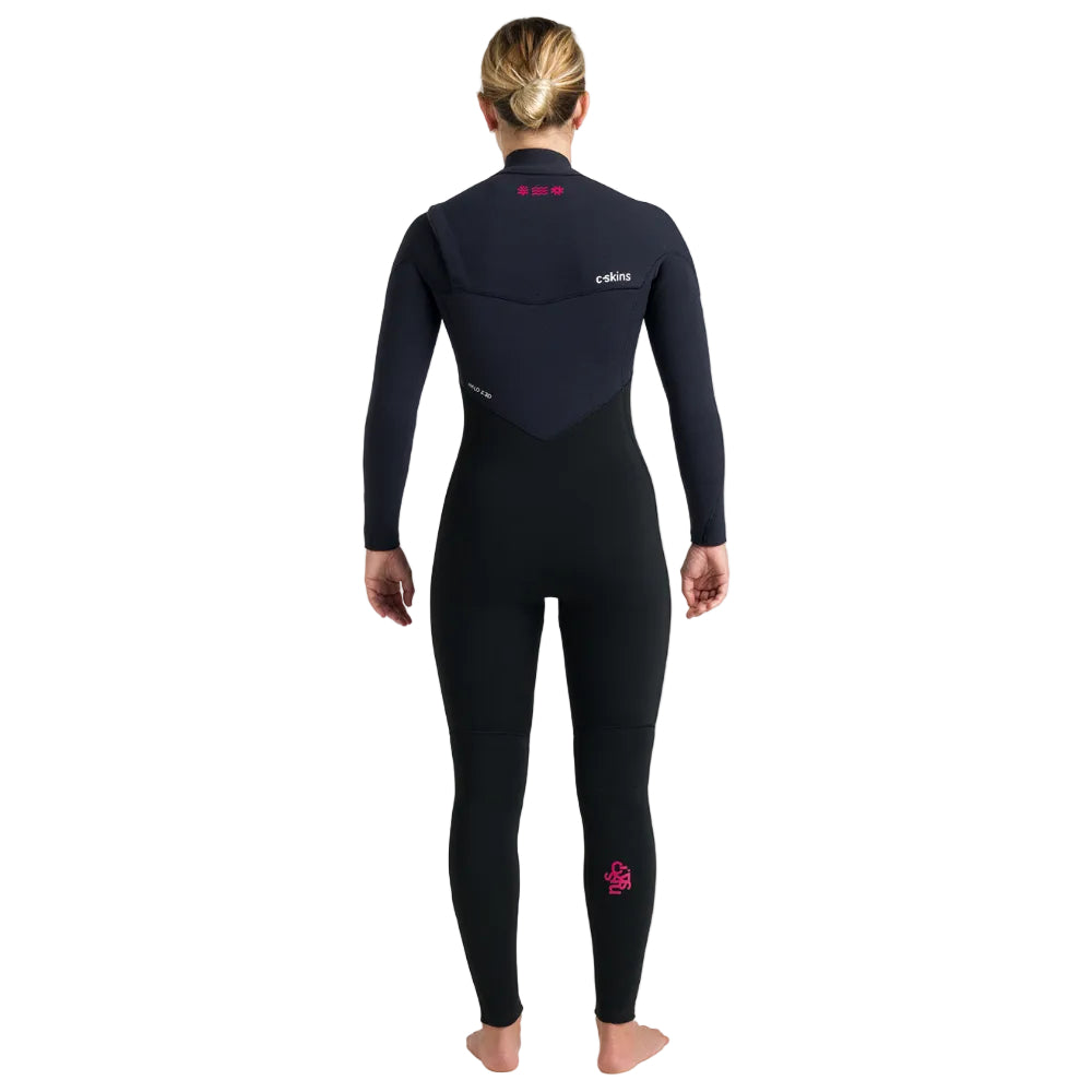 C-Skins NuWave ReWired 5/4mm Womens GBS Chest Zip Winter Wetsuit 2026 - Black / Rose