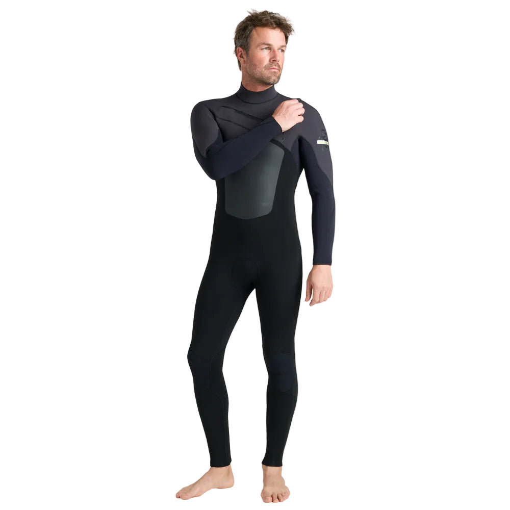 Combinaison intégrale homme C-Skins NuWave ReWired 5/4 mm GBS à zip poitrine 2026 - Black/Meteor/Lime