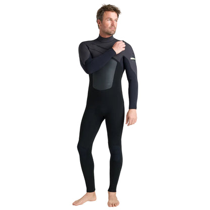 Combinaison intégrale homme C-Skins NuWave ReWired 5/4 mm GBS à zip poitrine 2026 - Black/Meteor/Lime