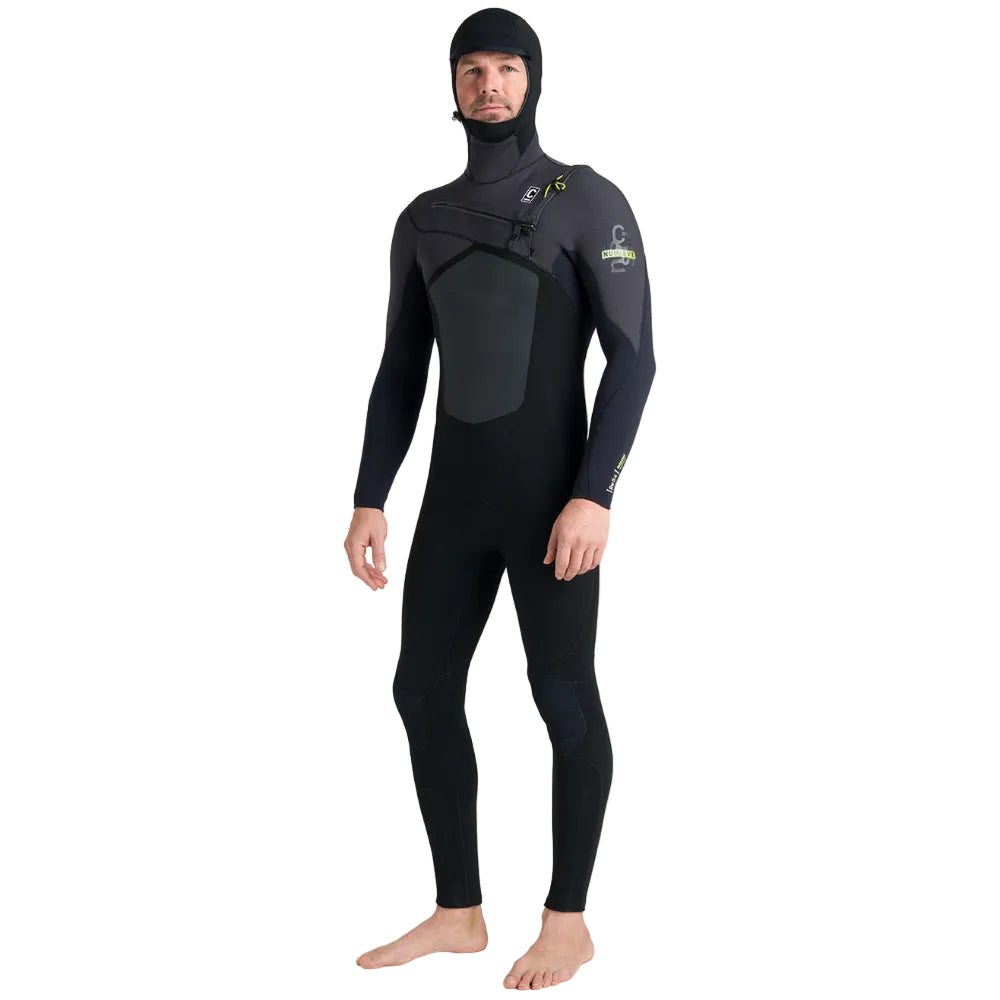 C-Skins NuWave ReWired 5/4mm Mens GBS Hooded Winter Wetsuit 2026 - Black / Meteor / Lime