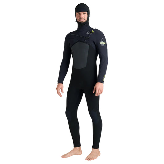 C-Skins NuWave ReWired 6/5mm Mens GBS Hooded Winter Wetsuit 2026 - Black / Lime