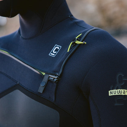 C-Skins NuWave ReWired 6/5 mm GBS homme avec cagoule intégrée 2026 - Black / Lime