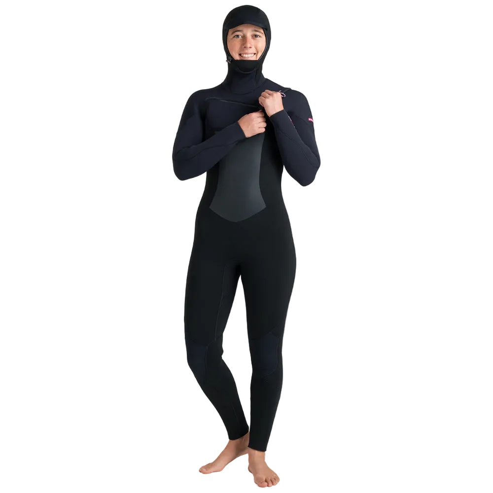 C-Skins NuWave ReWired 6/5mm Womens GBS Hooded Winter Wetsuit 2026 - Black / Rose