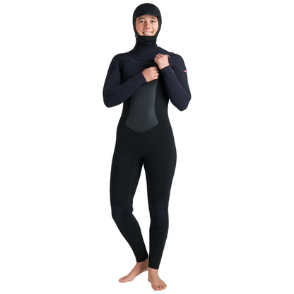 C-Skins NuWave ReWired 6/5mm Womens GBS Hooded Winter Wetsuit 2026 - Black / Rose