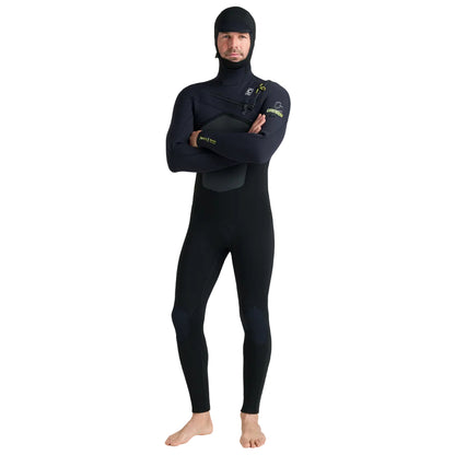 C-Skins NuWave ReWired 6/5 mm GBS homme avec cagoule intégrée 2026 - Black / Lime