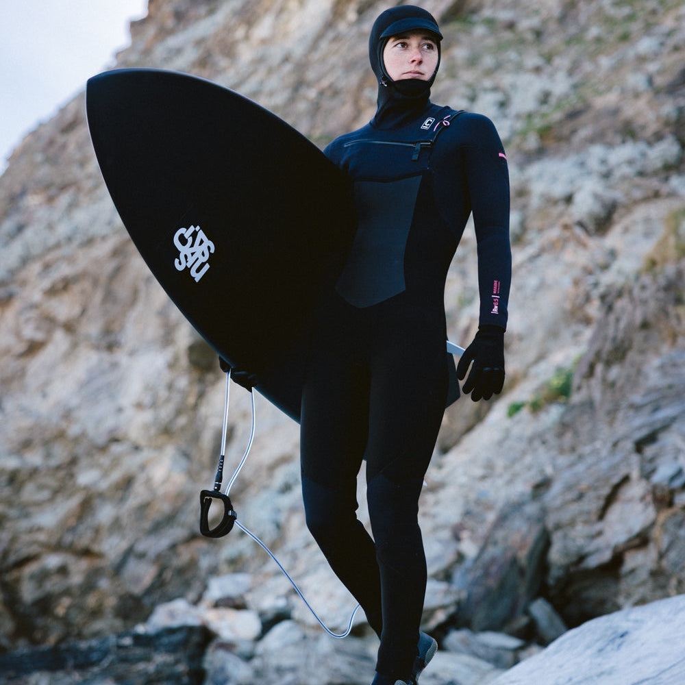 C-Skins NuWave ReWired 6/5mm Womens GBS Hooded Winter Wetsuit 2026 - Black / Rose