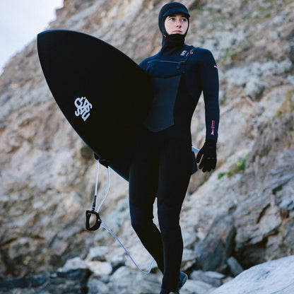 C-Skins NuWave ReWired 6/5mm Womens GBS Hooded Winter Wetsuit 2026 - Black / Rose