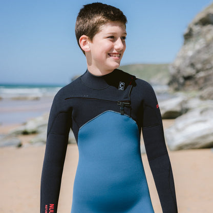C-Skins NuWave Session 5/4mm Junior GBS Chest Zip Winter Wetsuit 2026 - Legion Blue / Black / Red