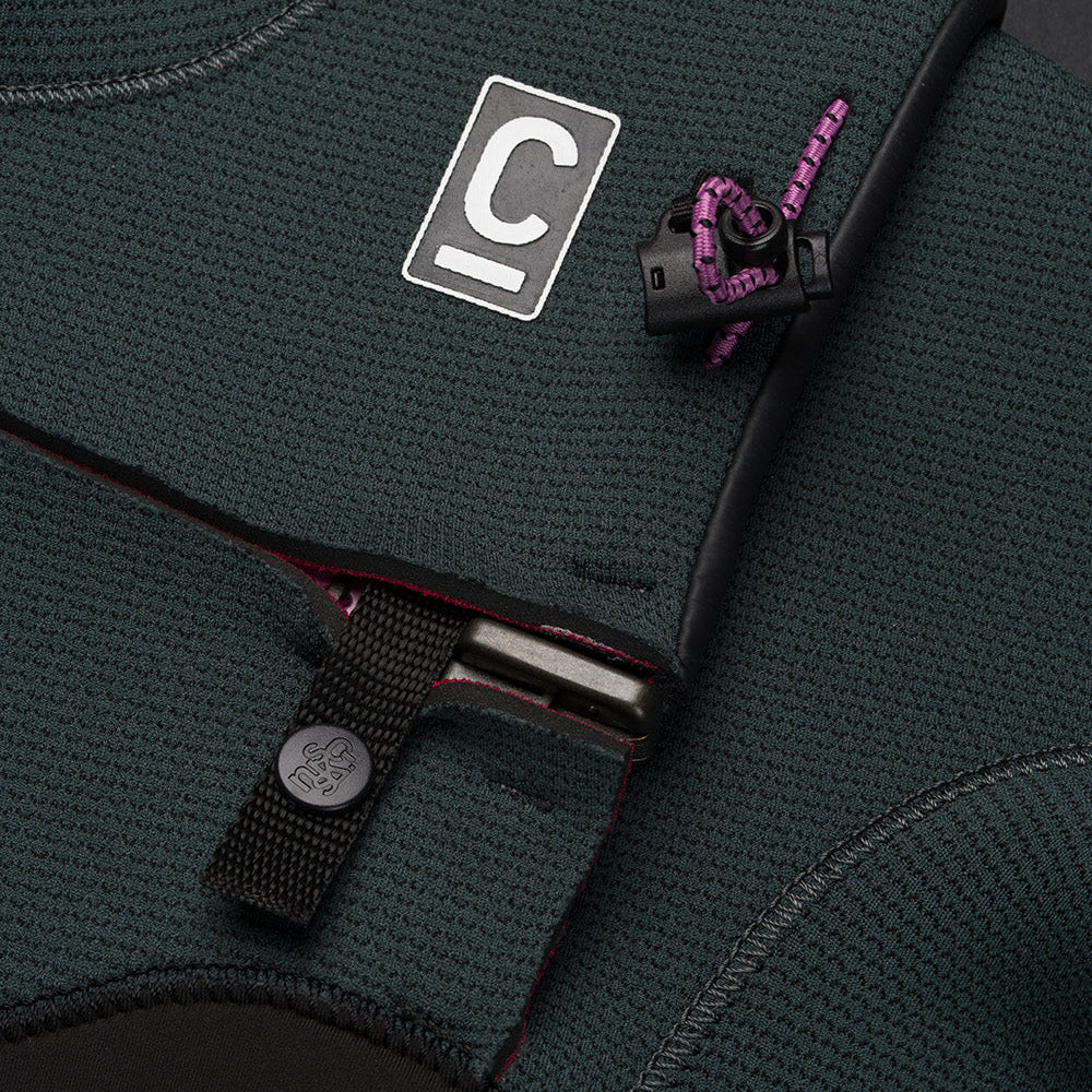 C-Skins NuWave Solace 5/4/3mm Womens GBS Chest Zip Winter Wetsuit 2026 - Black / Forest Green / Mulberry