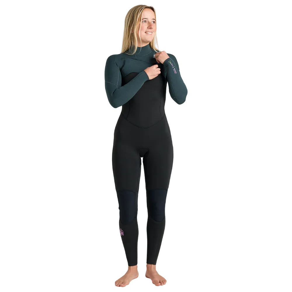 C-Skins NuWave Solace 5/4/3mm Womens GBS Chest Zip Winter Wetsuit 2026 - Black / Forest Green / Mulberry