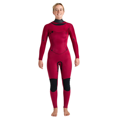 C-Skins NuWave Solace 5/4/3mm Womens GBS Chest Zip Winter Wetsuit 2026 - Black / Forest Green / Mulberry