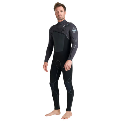 C-Skins NuWave Wired 5/4mm Mens LQS Chest Zip Winter Wetsuit 2026 - Black / Meteor / Blue