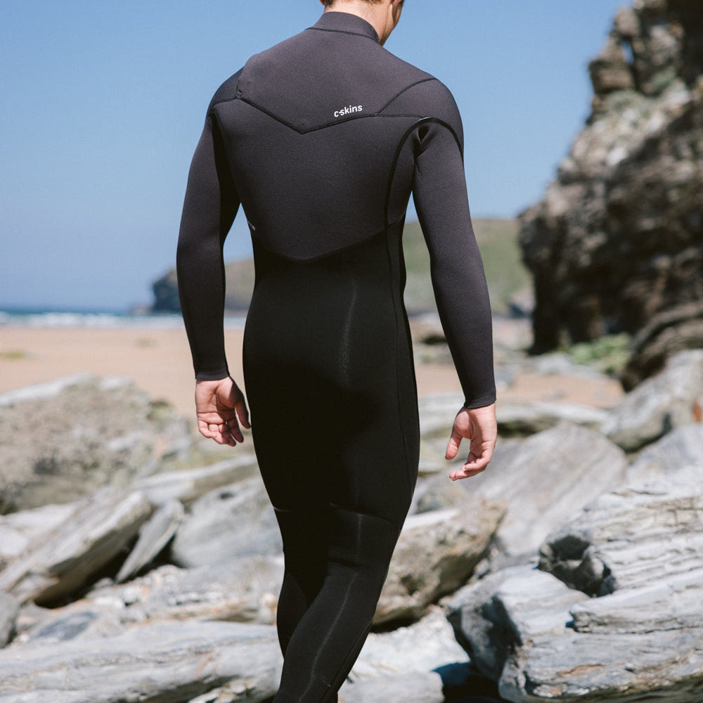 C-Skins NuWave Wired 5/4mm Mens LQS Chest Zip Winter Wetsuit 2026 - Black / Meteor / Blue