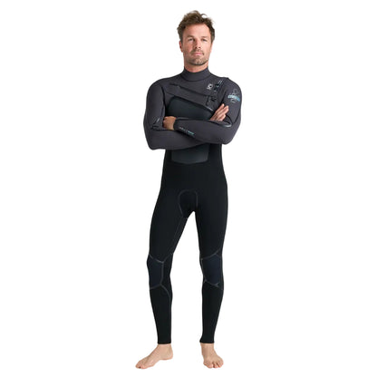 C-Skins NuWave Wired 5/4mm Mens LQS Chest Zip Winter Wetsuit 2026 - Black / Meteor / Blue