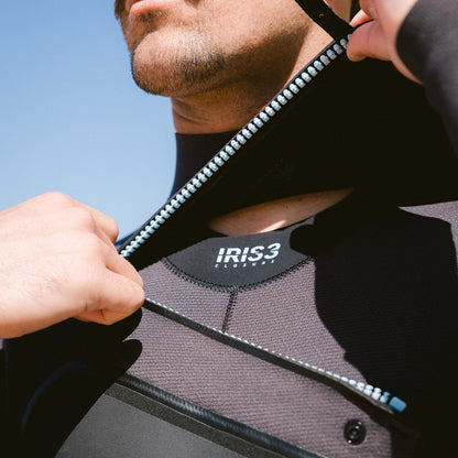 C-Skins NuWave Wired 5/4mm Mens LQS Chest Zip Winter Wetsuit 2026 - Black / Meteor / Blue