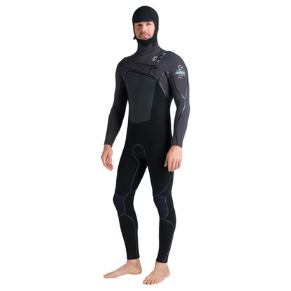 C-Skins NuWave Wired 5/4mm Mens LQS Hooded Winter Wetsuit in Black / Meteor / Blue