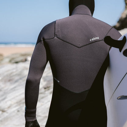 C-Skins NuWave Wired 5/4mm Mens LQS Hooded Winter Wetsuit 2026 - Black / Meteor / Blue