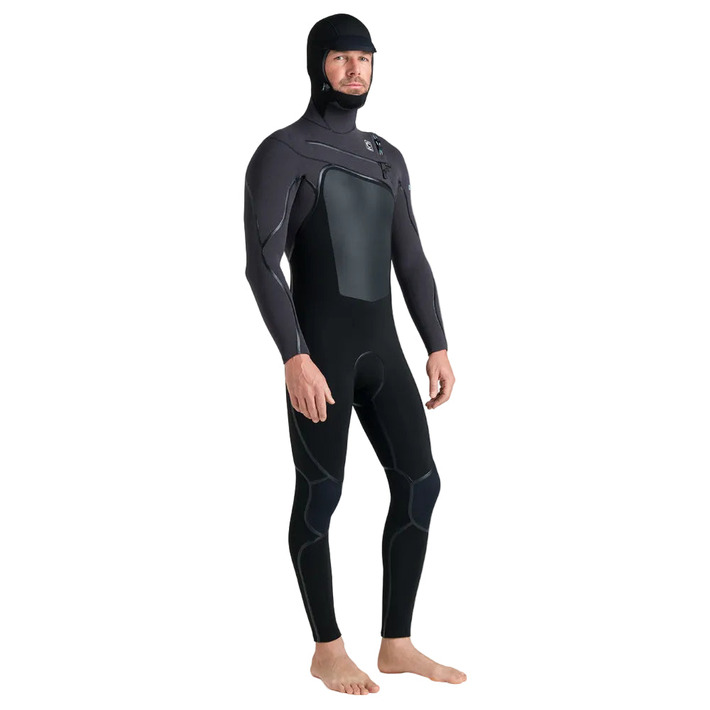 C-Skins NuWave Wired 5/4mm Mens LQS Hooded Winter Wetsuit 2026 - Black / Meteor / Blue