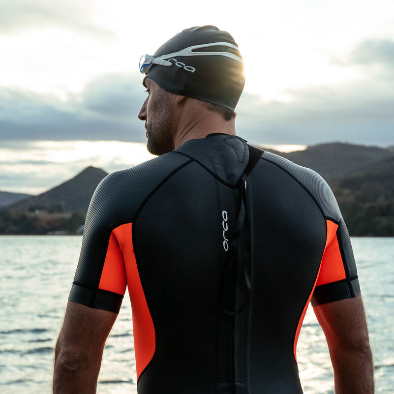 Orca Vitalis Mens Openwater Shorty Wetsuit - Black/Orange