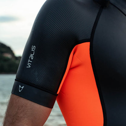 Orca Vitalis Mens Openwater Shorty Wetsuit - Black/Orange