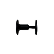 Black bodyboarding leash plug on a white background.