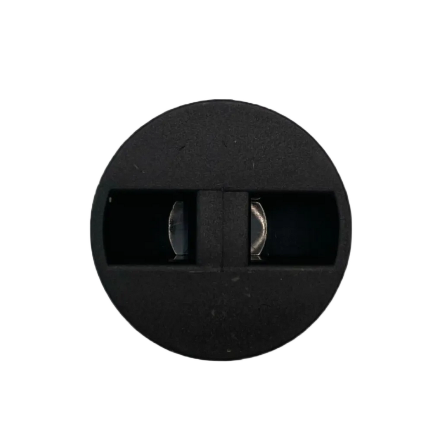 Black bodyboarding leash plug on a white background.