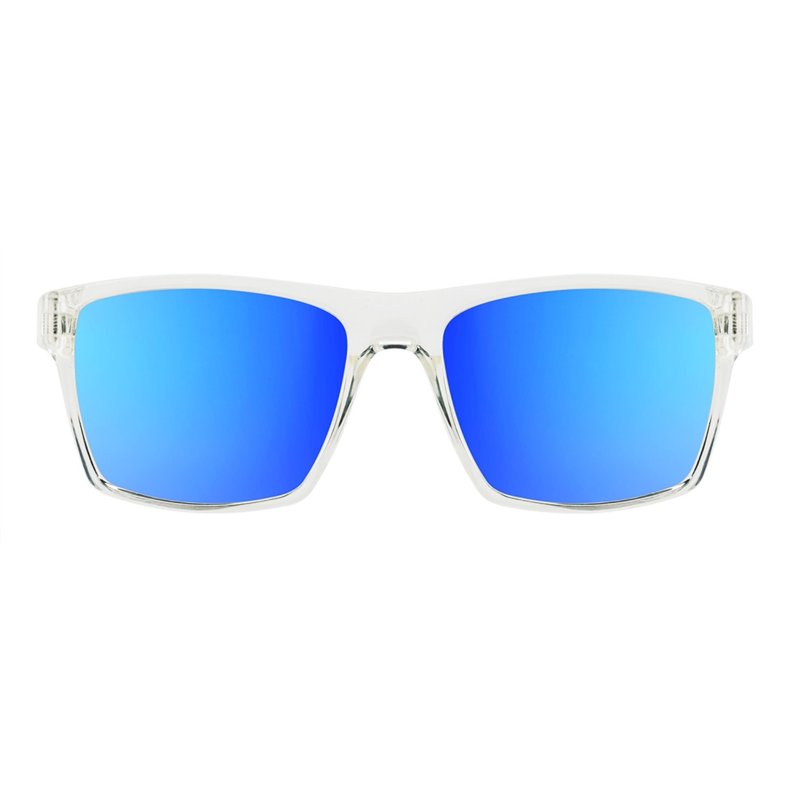 Dirty Dog Vendetta Sunglasses - Crystal / Grey / Blue Fusion Mirror Polarised