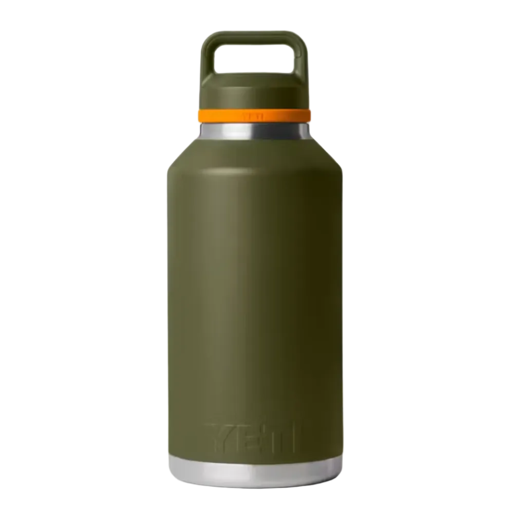 Yeti Rambler 64oz Bottle With Chug Cap - Olive/King Crab Orange