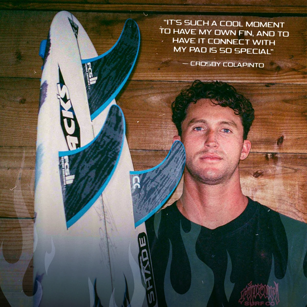 FCS II Crosby Colapinto Tri Fin Set - Black/Blue