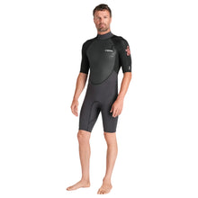 C Skins Element 3/2mm Mens Shorty Summer Wetsuit in Anthracite/ Black/ Neon Flare