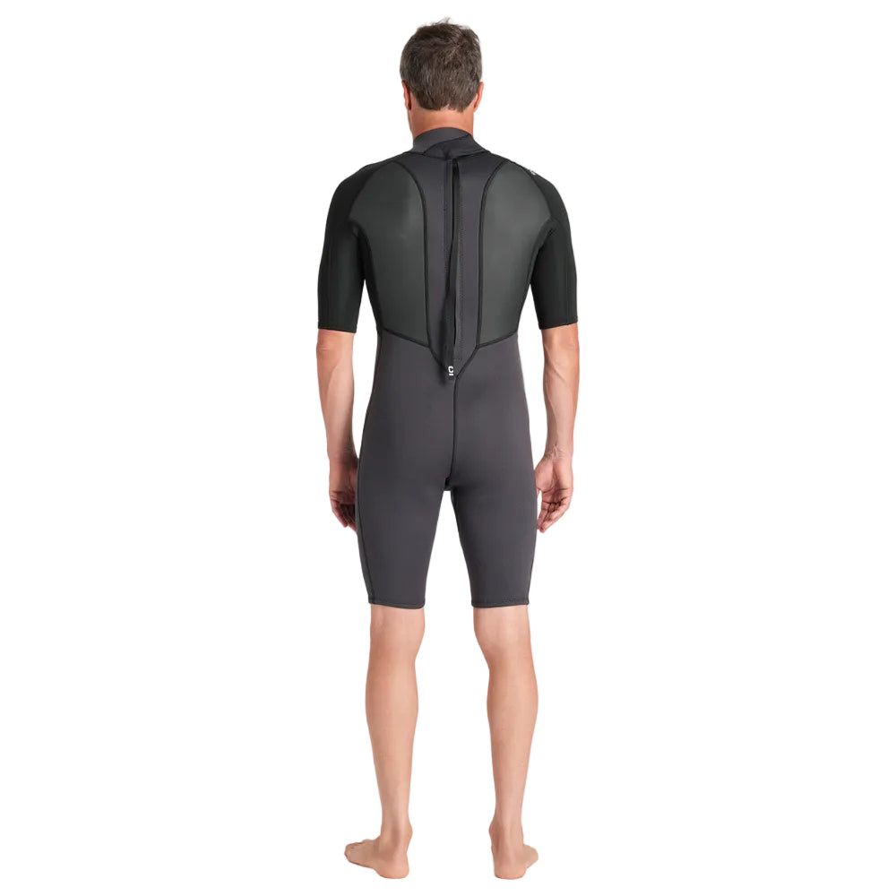 C-Skins Element 3/2mm Mens Back Zip Shorty Wetsuit 2026 - Anthracite/ Black/ Neon Flare