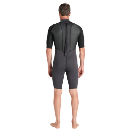 C-Skins Element 3/2mm Mens Back Zip Shorty Wetsuit 2026 - Anthracite/ Black/ Neon Flare