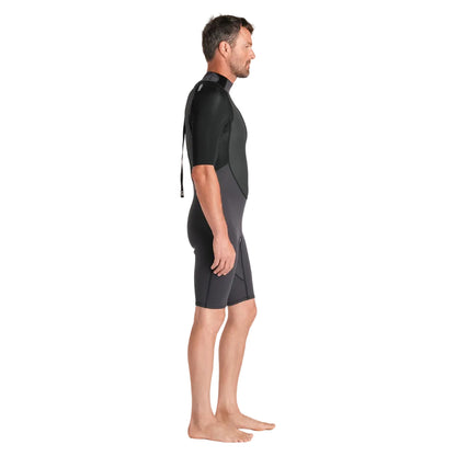 C-Skins Element 3/2mm Mens Back Zip Shorty Wetsuit 2026 - Anthracite/ Black/ Neon Flare