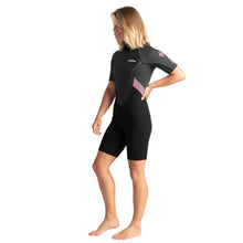 Combinaison shorty 3/2 mm femme à zip dorsal FL C-Skins Element - Black / Meteor / Rose