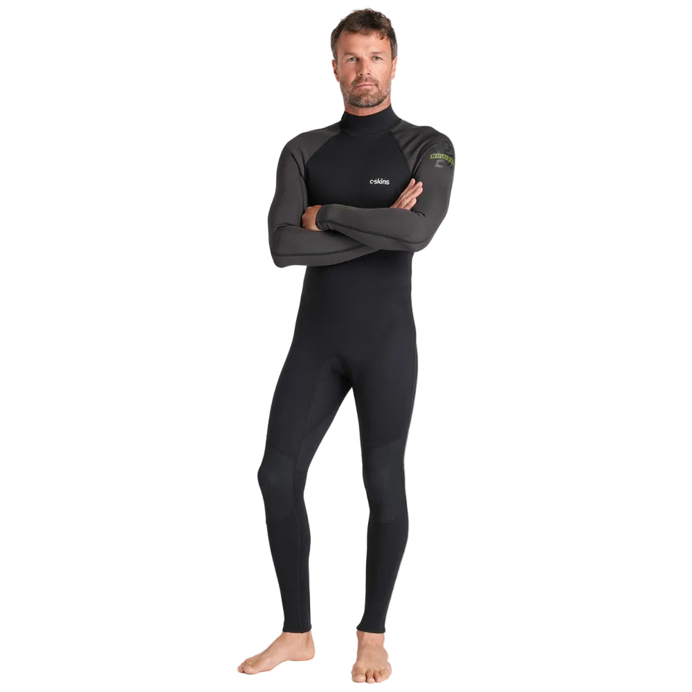 C-Skins NuWave Element 3/2mm Mens FL Back Zip Steamer in Black/Meteor/Olive