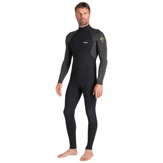 C-Skins NuWave Element 3/2mm Mens FL Back Zip Steamer in Black/Meteor/Olive